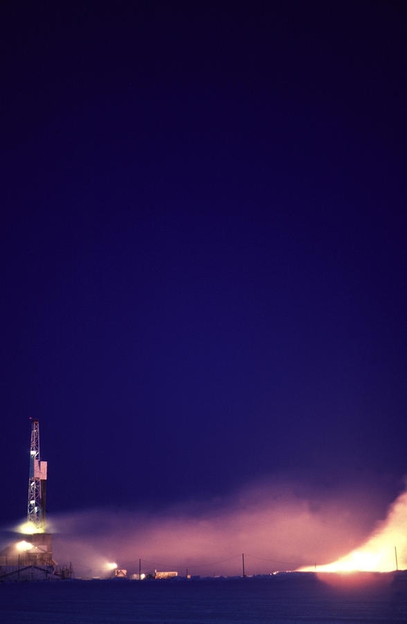 Vertical Photograph - Oil Rig Flare by Jack Dagley