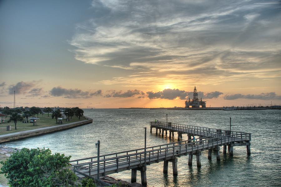 Oil Rig in Gulf Photograph by Brian Kinney
