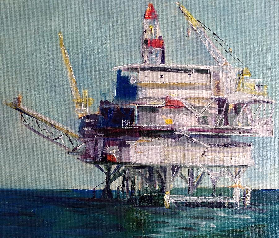 Boat Painting - Oil Rig by Shannon Celia