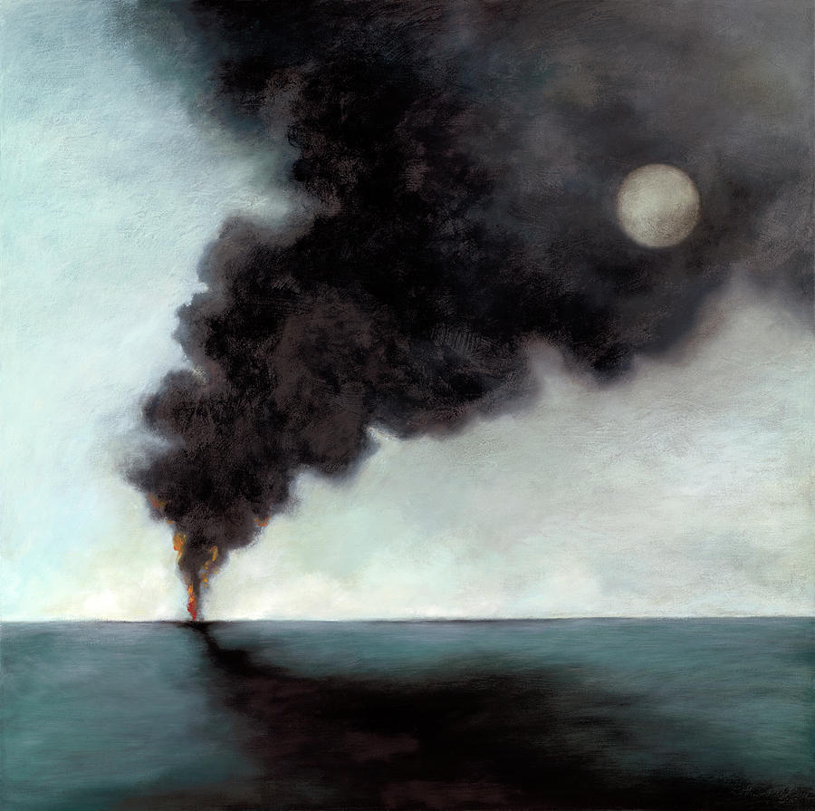 Smoke Painting - Oil Spill 3 by Katherine DuBose Fuerst