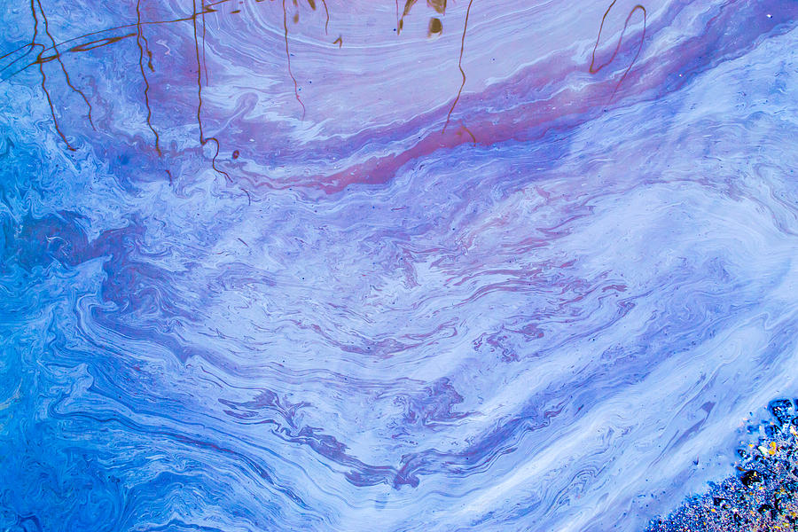 Oil Spill on Water Abstract Photograph by John Williams