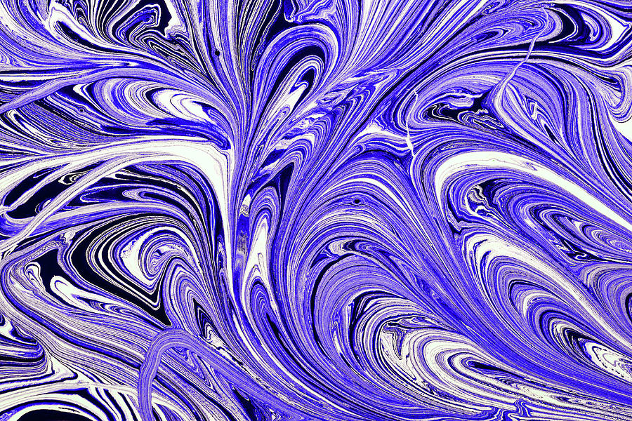 Oil Swirl Blue Droplets Abstract II Photograph by John Williams
