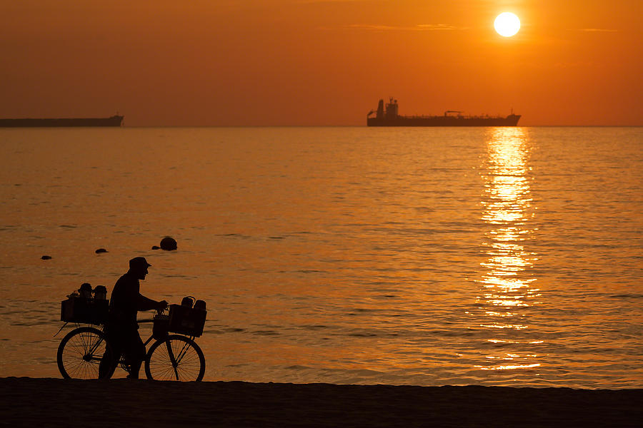 Oil Tankers and Coffee Seller - Santa Marta - Colombia Photograph by Riccardo Forte