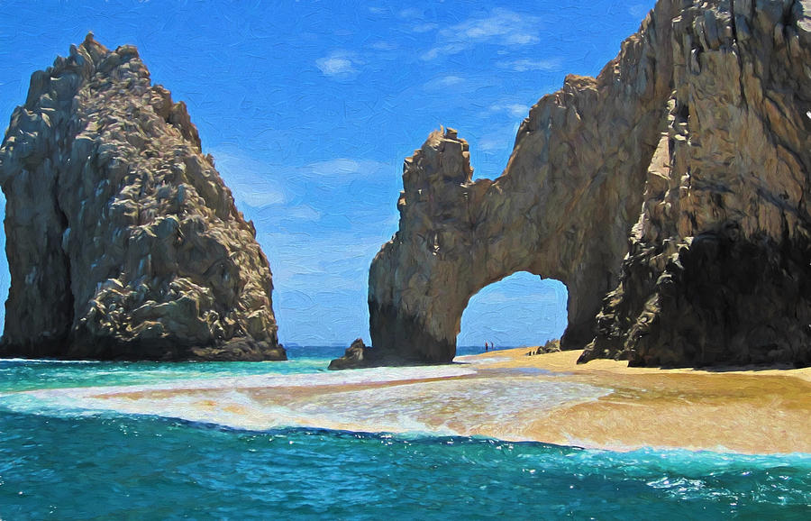 Lands End Arch - digitally painted Photograph by Marilyn Wilson
