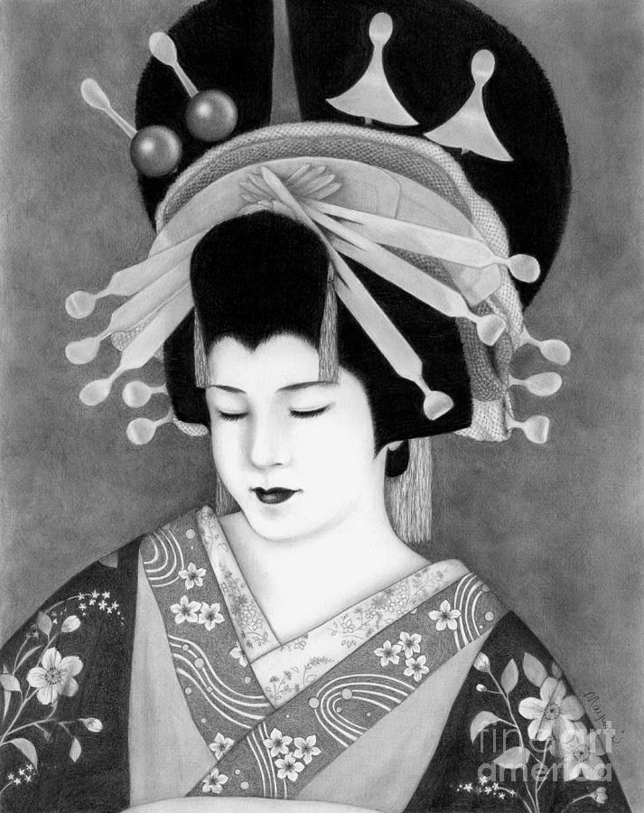 Oiran Drawing by Mayumi Ogihara