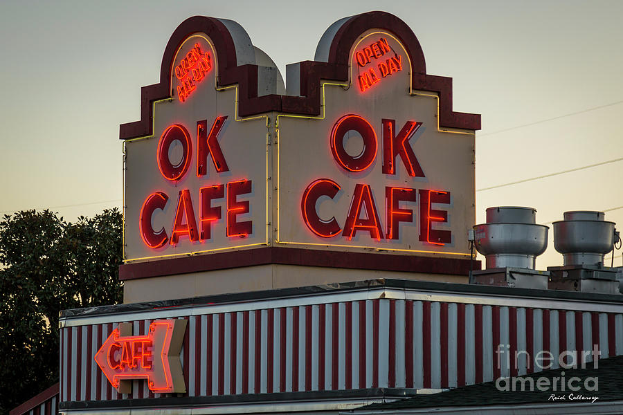 OK CAFE Neon 2 Atlanta Classic Landmark Restaurant Art Photograph by Reid Callaway