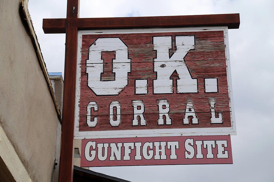 OK Corral Sign Tombstone Photograph by Mary Bedy