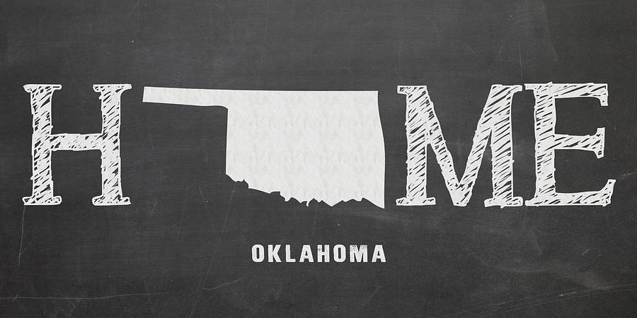 Oklahoma Map Mixed Media - OK Home by Nancy Ingersoll