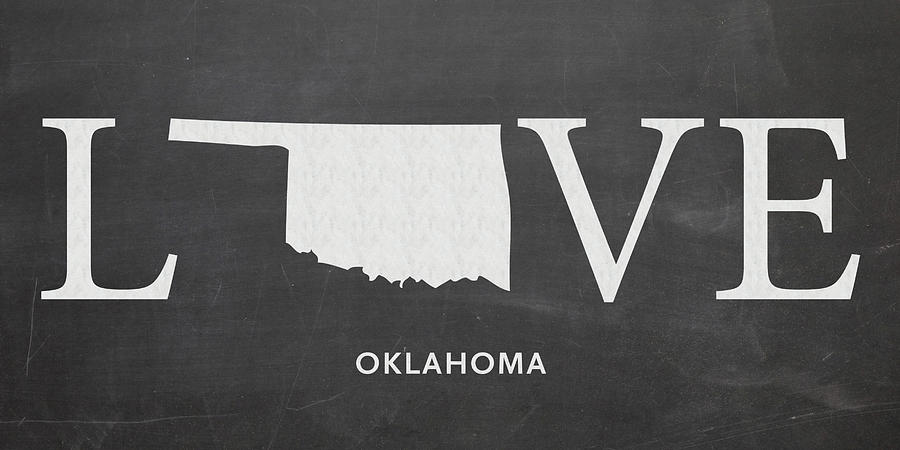 Oklahoma Map Mixed Media - OK Love by Nancy Ingersoll