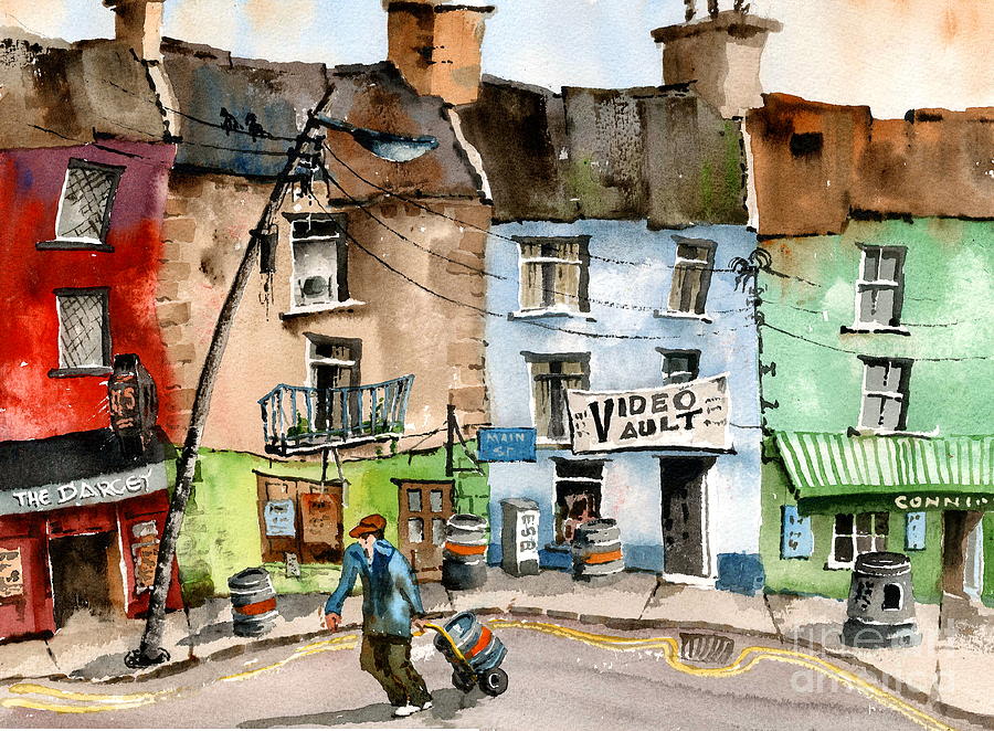 Clifden Painting - OK wheres the PARTY. Clifden, Galway. by Val Byrne