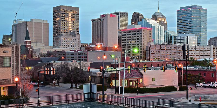 OKC Evening Panorama Photograph by Frozen in Time Fine Art Photography