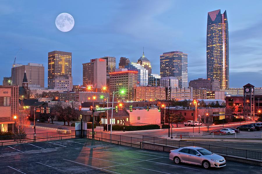 OKC Full Moon Photograph by Frozen in Time Fine Art Photography