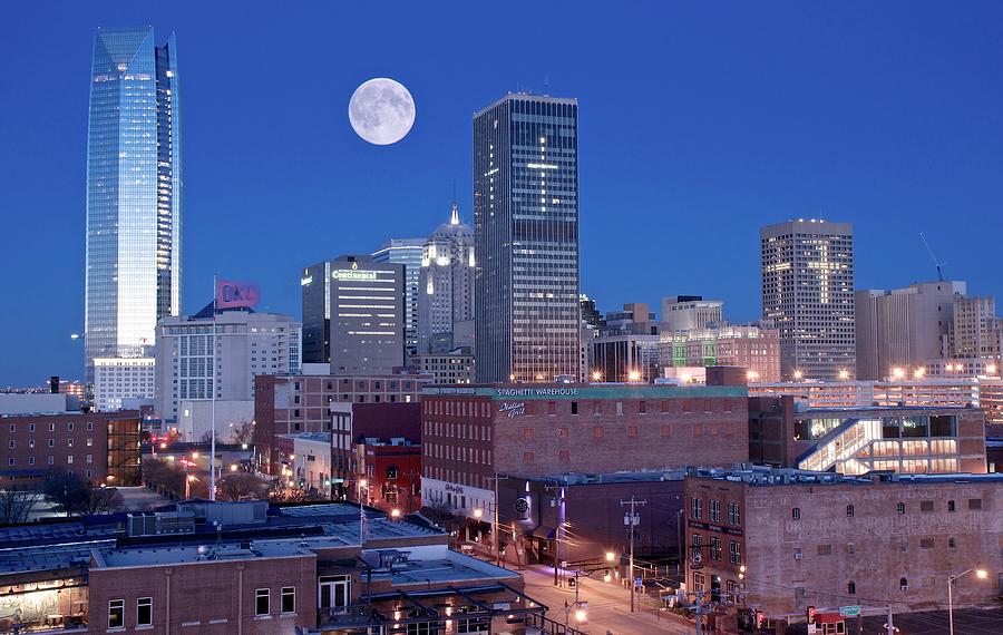 OKC Full Moon Night Photograph by Frozen in Time Fine Art Photography