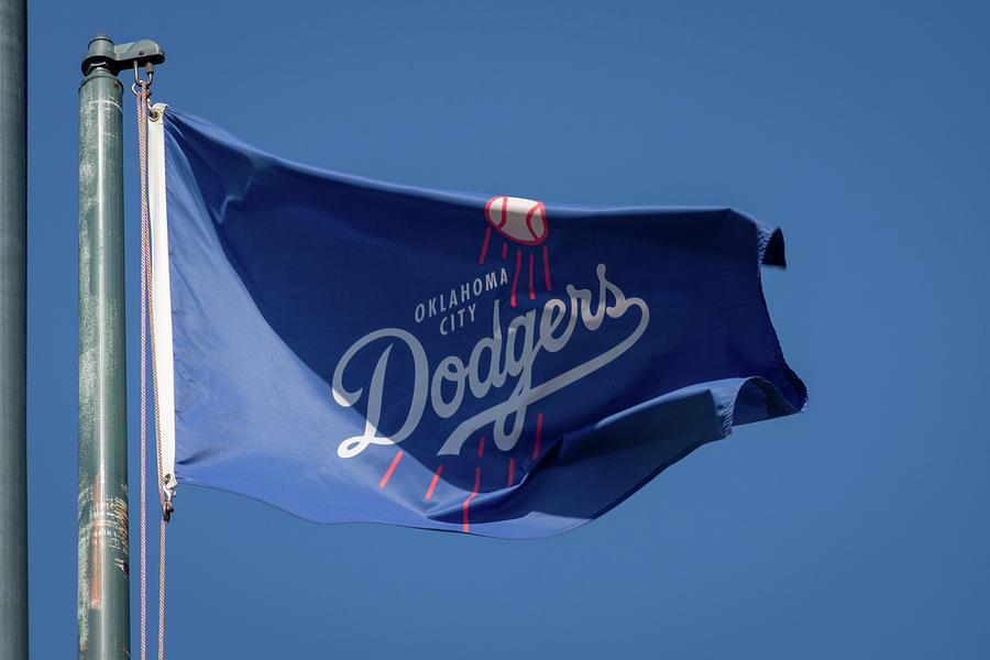 Oklahoma City Dodgers Baseball Flag Photograph by Debra Martz