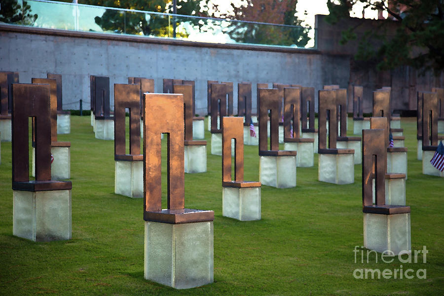 Oklahoma City Memorial Chairs Photograph by ELITE IMAGE photography By Chad McDermott