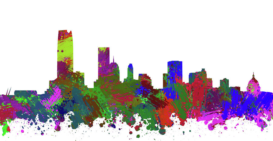 Oklahoma City Skyline Painted Digital Art by Ricky Barnard