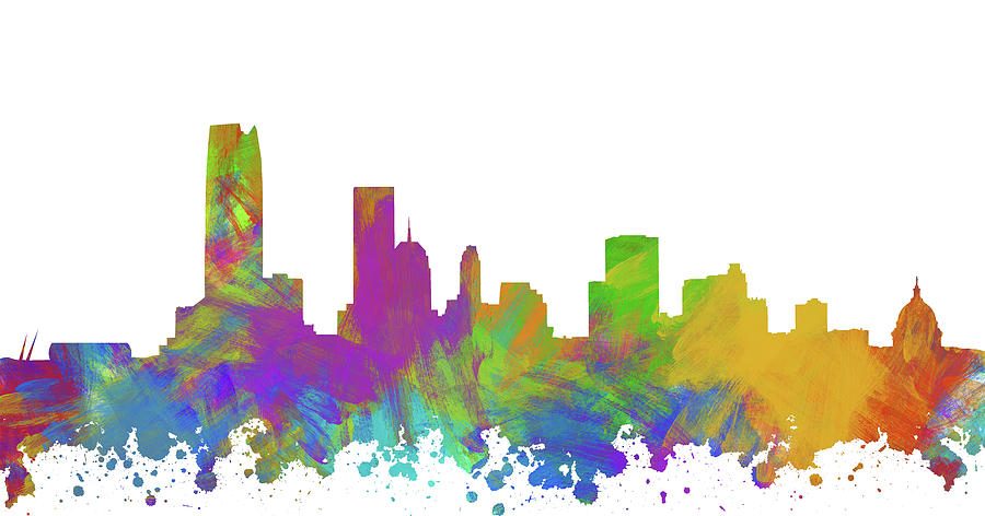 Oklahoma City Skyline Silhouette II Digital Art