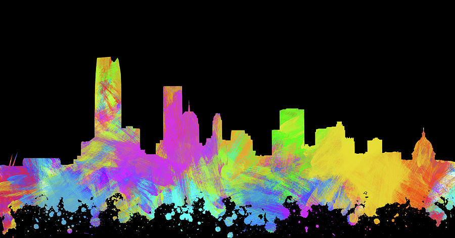 Oklahoma City Skyline Silhouette IIi Digital Art