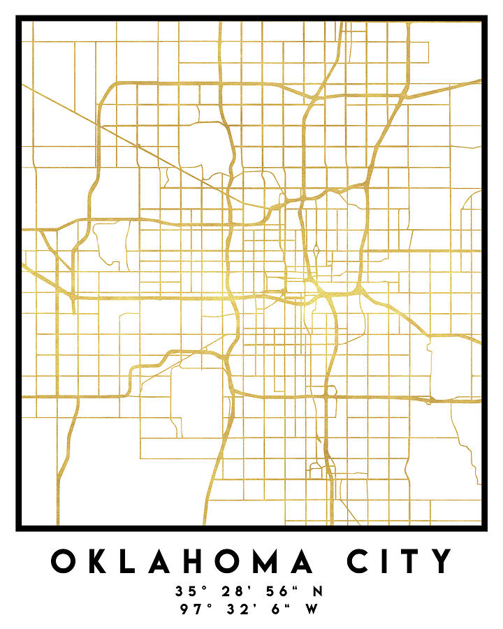 Street Map Oklahoma City Oklahoma City Street Map Art Digital Art by Emiliano Deificus