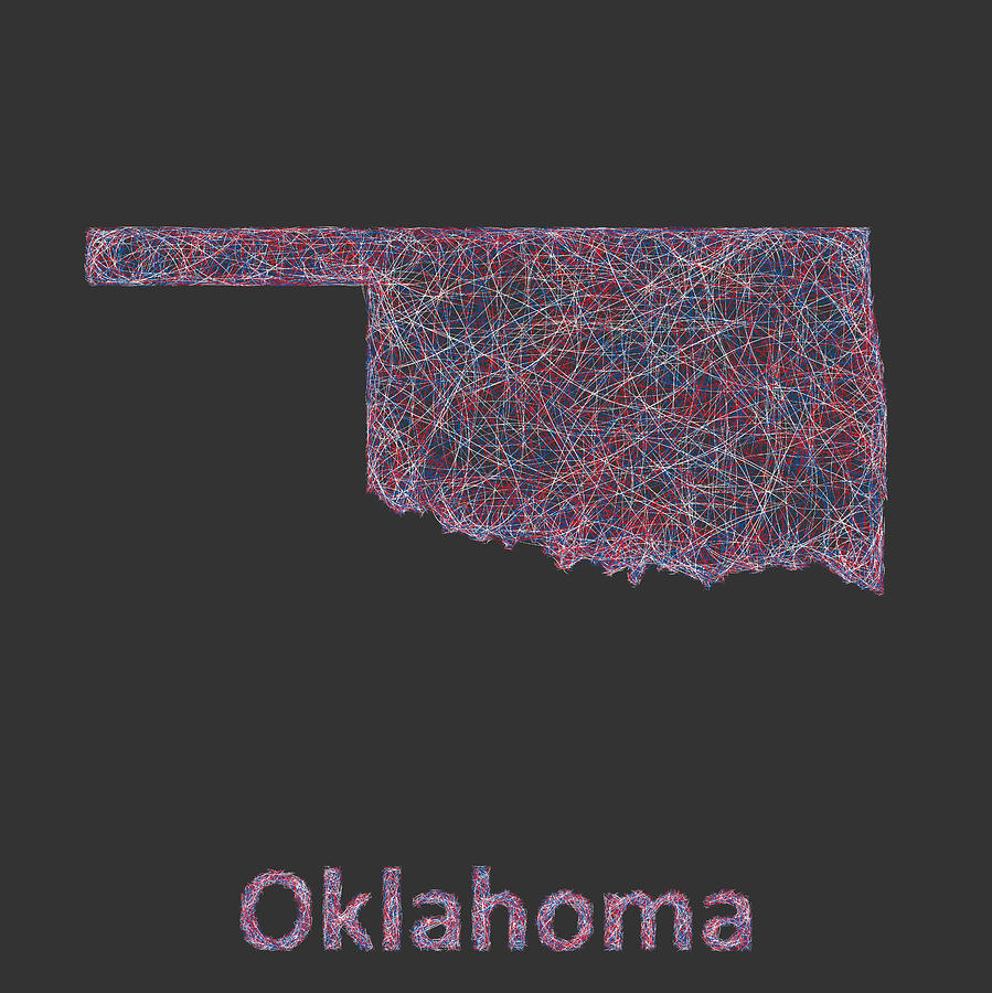 Oklahoma Map Digital Art - Oklahoma map by David Zydd Oklahoma Map Digital Art - Oklahoma map by David Zydd