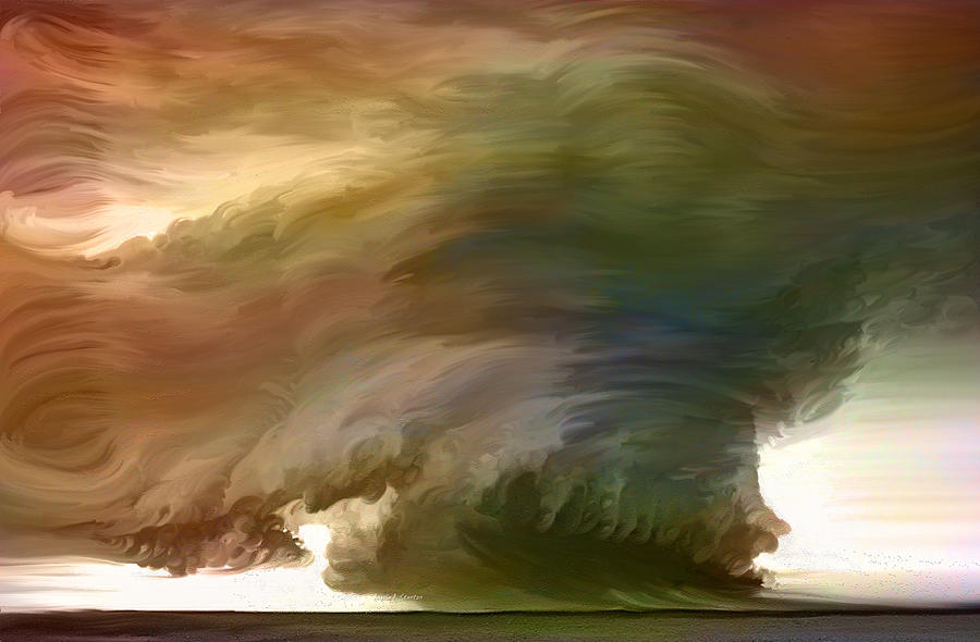 Oklahoma Sheer Terror in the Skies Painting by Angela Stanton