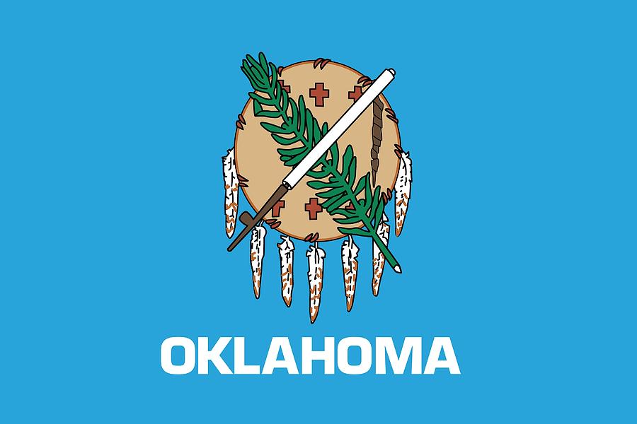 Oklahoma state flag Painting by American School