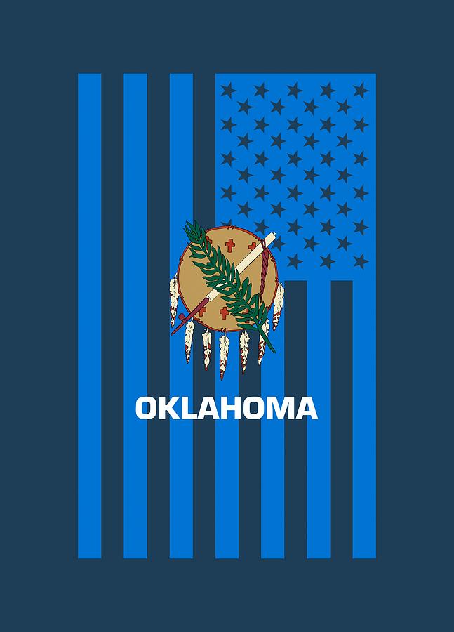Oklahoma State Flag Graphic USA Styling Digital Art by Garaga Designs