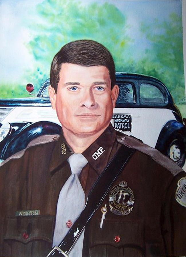 Portrait Painting - Oklahoma State Trouper by Jayne Bradley Portrait Painting - Oklahoma State Trouper by Jayne Bradley