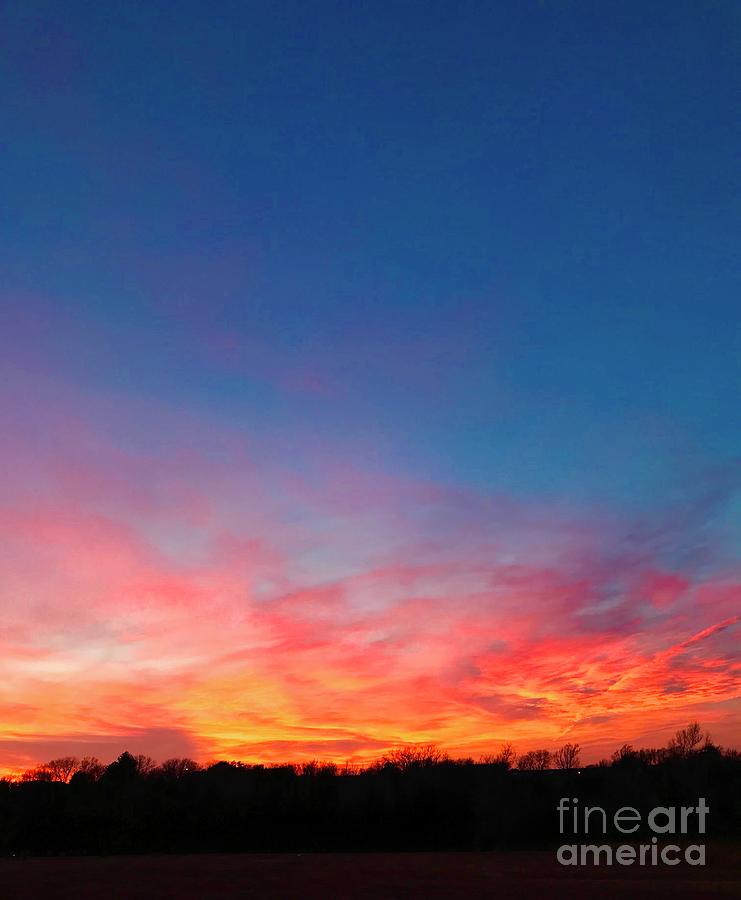 Oklahoma Sunset in January Photograph by Anita Streich