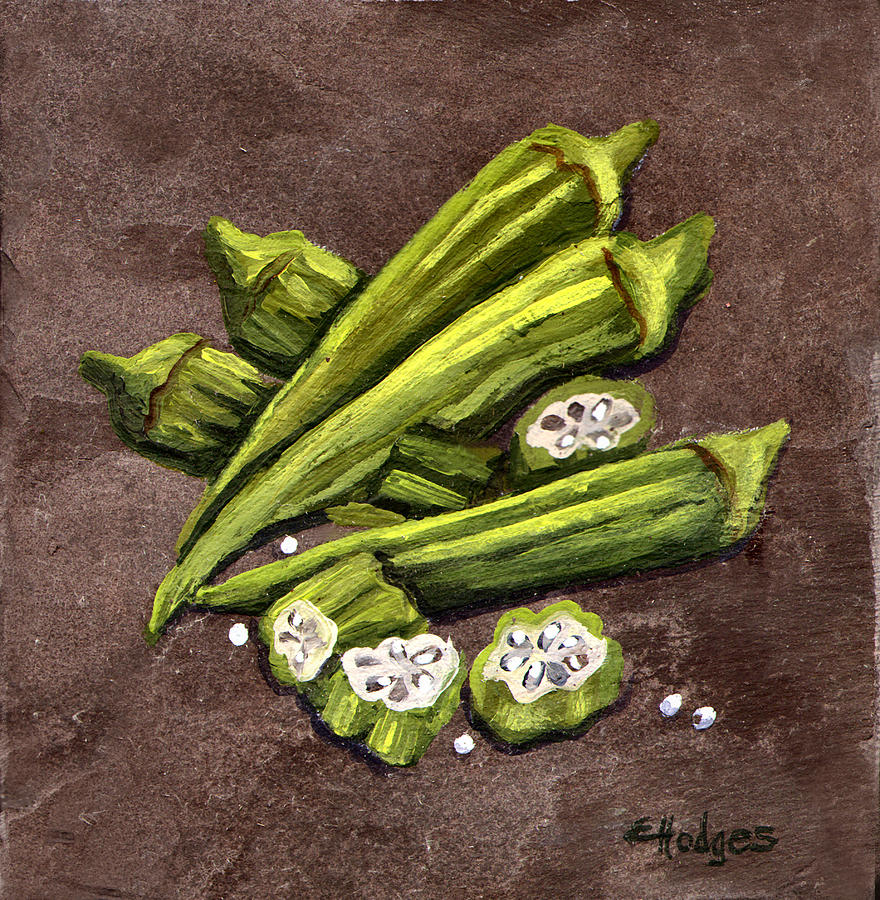 New Orleans Painting - Okra by Elaine Hodges