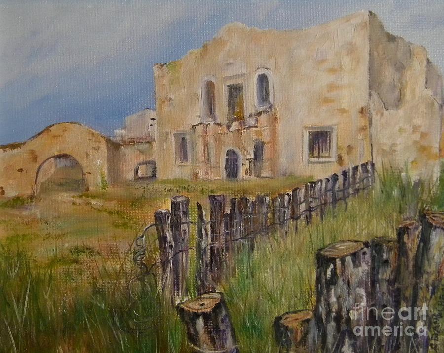 Ol Alamo Village Painting by Cheryl Damschen