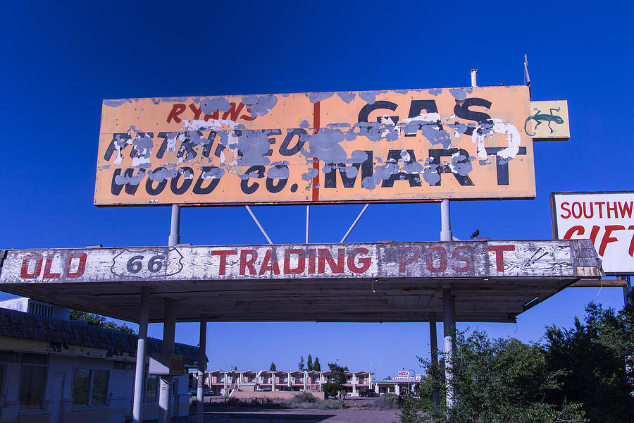Sign Photograph - Old 66 Trading Post by Garry Gay