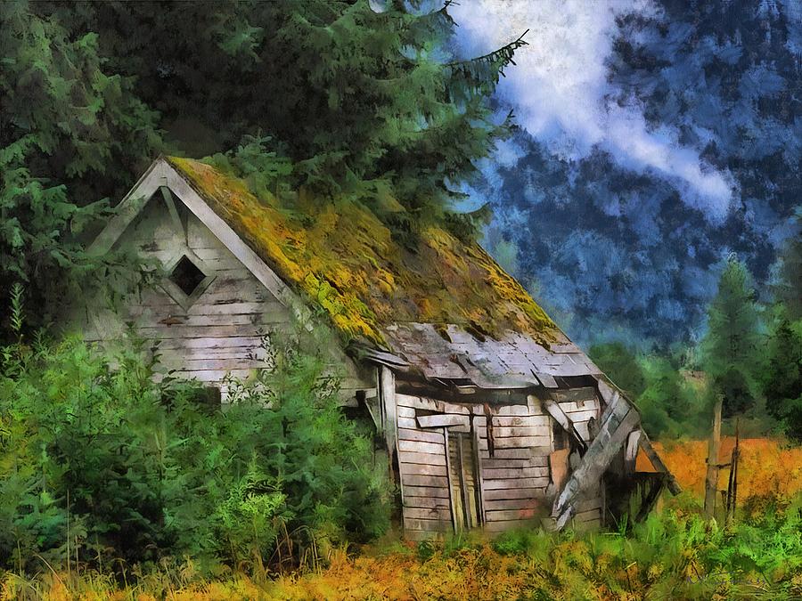 Old Abandoned Cabin Mixed Media