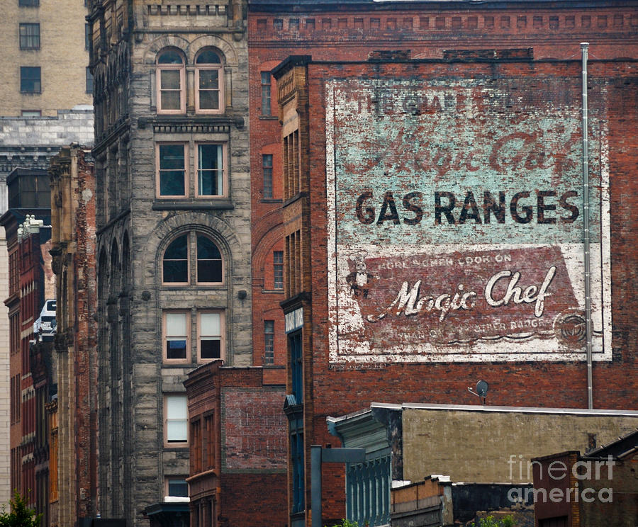 Old Advertisement on a building in Pittsburgh Pennsylvania Photograph by Amy Cicconi