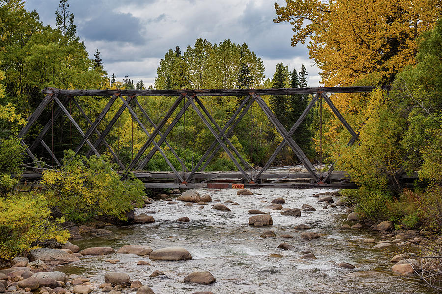 Old Alaskan Bridge in Autumn by Catherine Trevor-Roberts Old Alaskan Bridge in Autumn by Catherine Trevor-Roberts