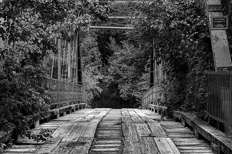Old Alton Bridge Black and White Photograph by JC Findley