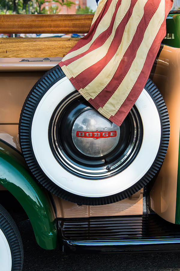 Old American Flag On Antique Truck Photograph by Gary Slawsky