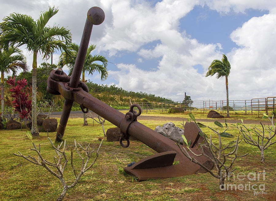Mountain Photograph - Old Anchor in Kauai by Yefim Bam