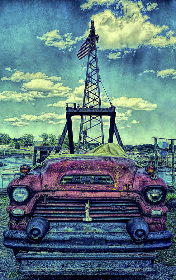 Old and rusty GMC truck Digital Art by Lilia S