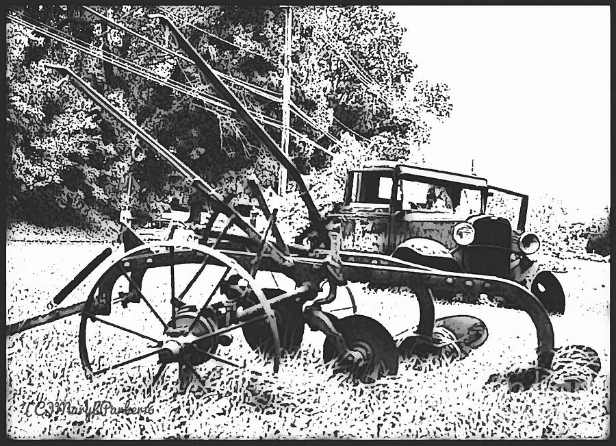 Old And Rusty in Black White Mixed Media by MaryLee Parker