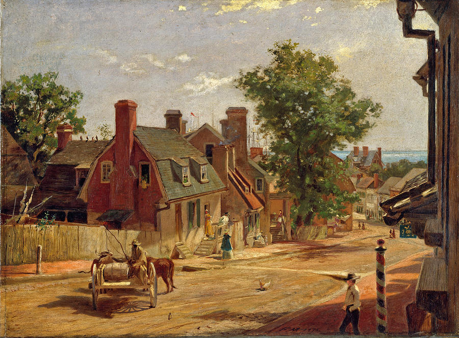 Beautiful Painting - Old Annapolis. Francis Street by Francis Blackwell Mayer