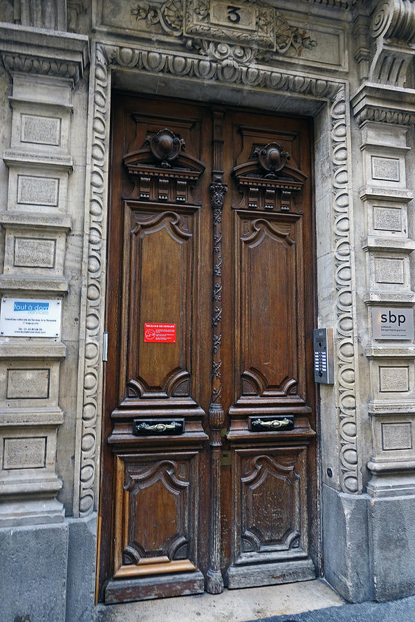 Old Artistic Wooden Door In Paris, France Photograph by Rick Rosenshein