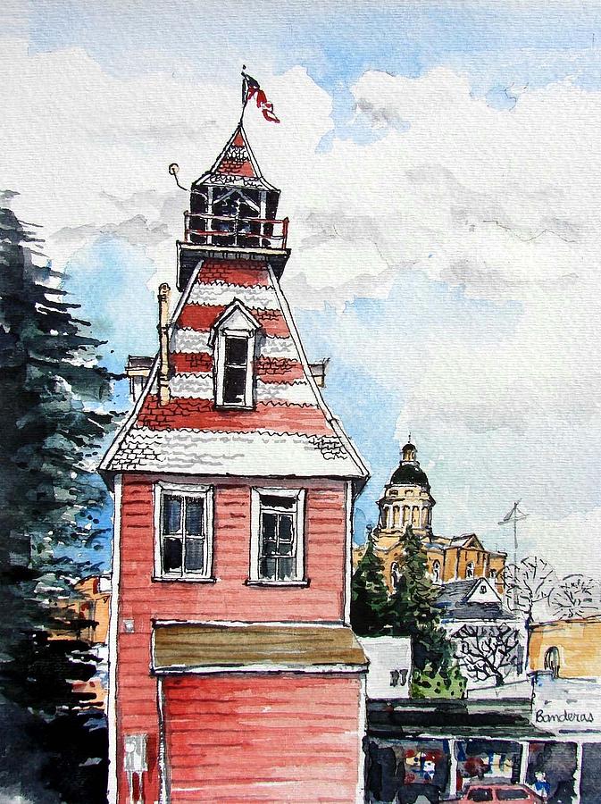 Old Auburn Firehouse Painting by Terry Banderas