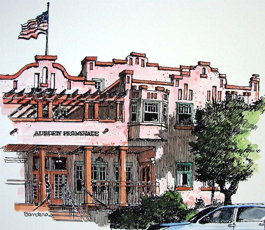 Old Auburn Hotel Painting by Terry Banderas