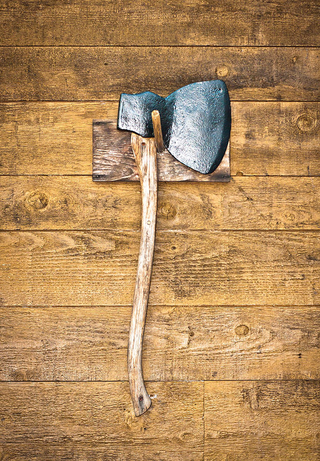 Vintage Photograph - Old axe by Tom Gowanlock