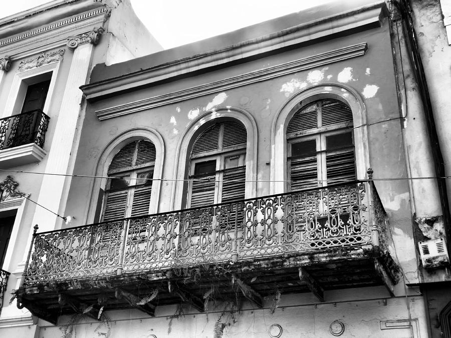 Old Balcony Black and White Photograph by Rosalie Scanlon