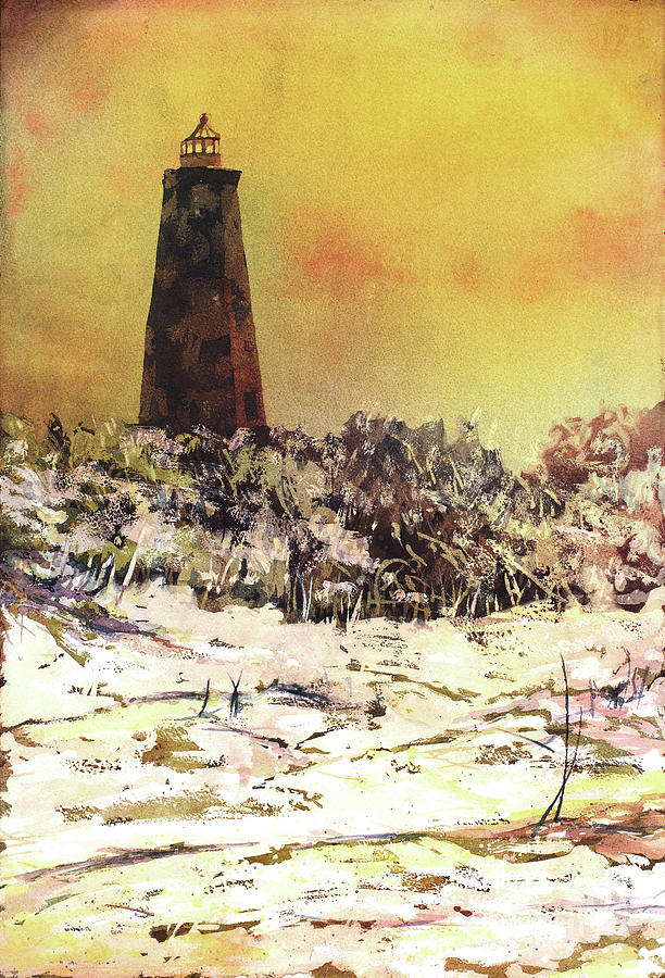 Old Baldy Lighthouse- North Carolina Painting by Ryan Fox