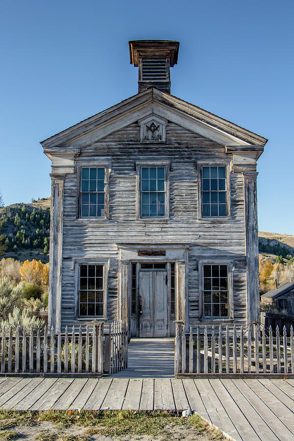 Old Bannack Schoolhouse and Masonic Temple 2 Photograph by Teresa Wilson
