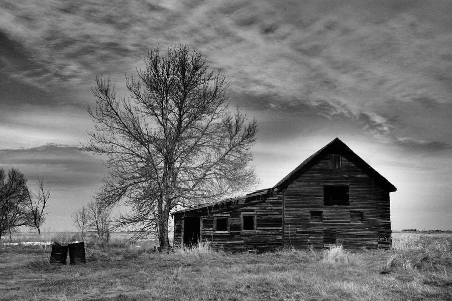 Old barn a tree and burning barrels Photograph by Jeff Swan | Fine Art ...