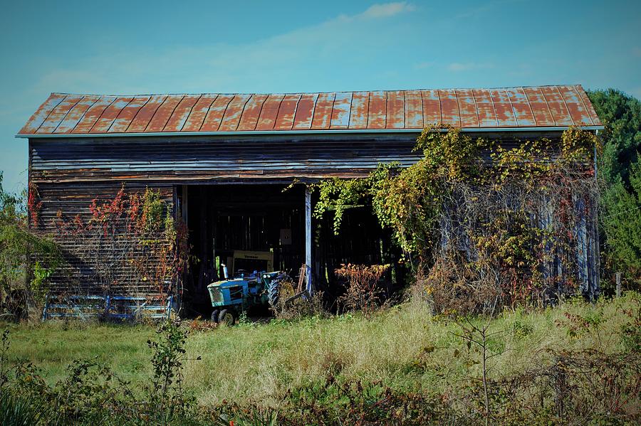 Old Barn and Tractor Photograph by Mark Mitchell
